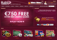 ruby fortune online casino website homepage screenshot