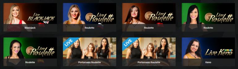 Live dealer games at Darkslot casino